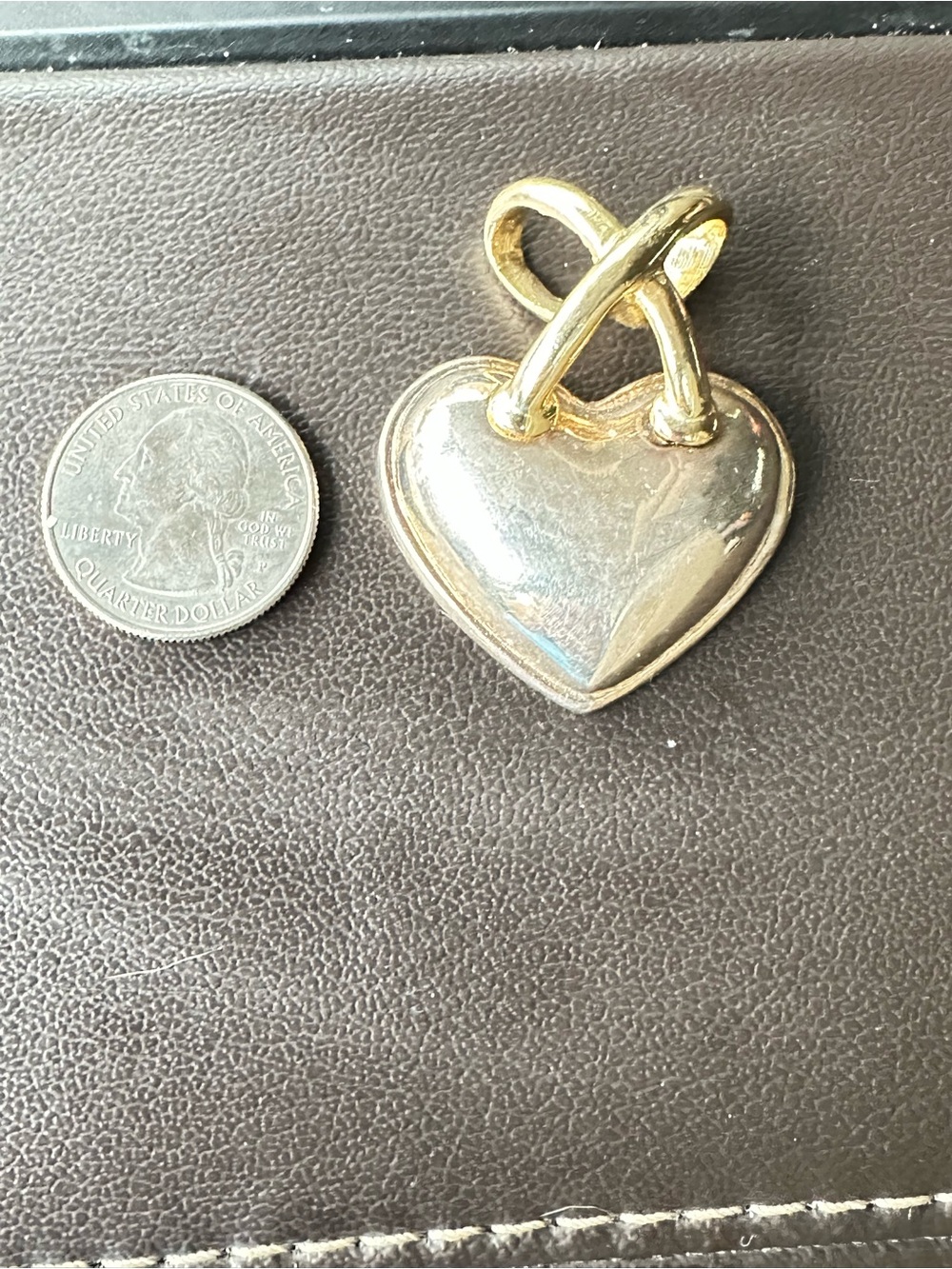 Gold-tone Heart Pendant Charm - Classic Women's Jewelry